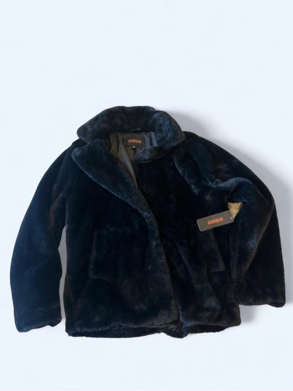 Ambiance Plush Faux Fur Jacket in Deep Navy